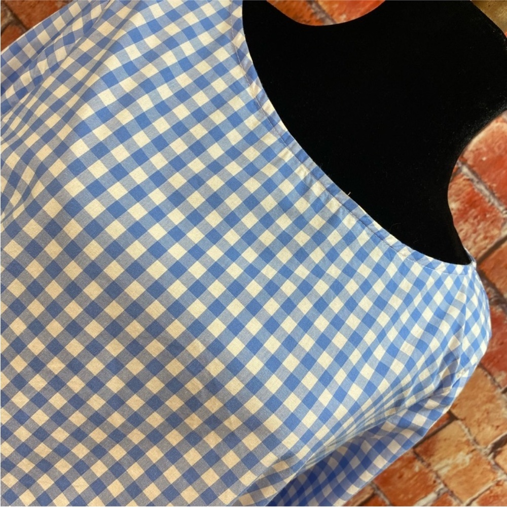 Liz Claiborne Lace Trimmed‎ Blue Gingham Top - Picture 2 of 8
